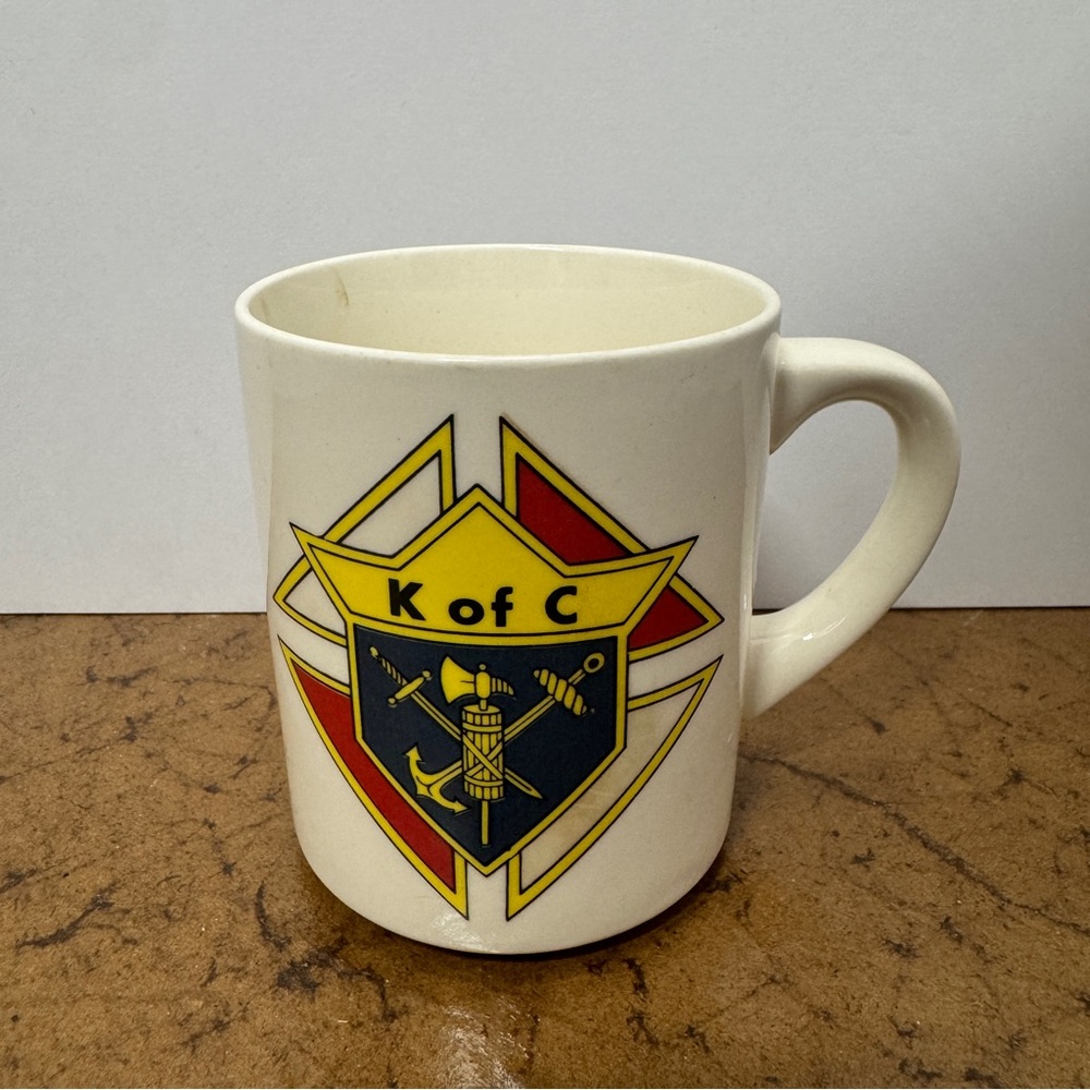 White Collectable Knights Of Columbus Ceramic Coffee Mug - Picture 2 of 4